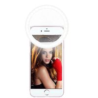 Clip On Ring Light for Camera [Battery Models] Selfie LED Camera Light with 36 LED for Smart Phone Camera Round Shape, White