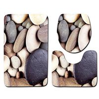 HYRL Carpets Bath Mat Sets 3 Piece Non Slip Including Bath Mat Pedestal Mat Toilet Seat Cover Mat For Bathroom,A