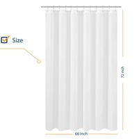 N&Y HOME Fabric Shower Curtain Liner 66 x 72 inches, Hotel Quality, Washable, Water Repellent, White Bathroom Curtains with Grommets, 66x72