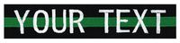 Northern Safari Custom Uniform Name Tape 24 Hr Ship Black-Green Line 5 Inch Sew on
