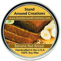 Premium 100% All Natural Soy Wax Aromatherapy Candle - 4 oz Tin Banana Nut Bread: The mouth-watering aroma of oven fresh banana bread. This delicious combination of walnuts, ripe banana, vanilla, and a touch of spice is sure to spark your appetite.