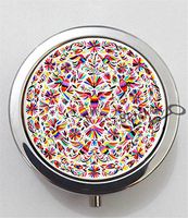 BlackKey Bohemian Pattern 3-Compartment Decorative Pocket Gift Box Case Organizer for Pill, Color 1 -2072