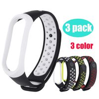 MIMEI 3 Pack Replacement Band for Xiaomi Mi Band 4/3, Breathable Sport Silicone Wristbands Bracelet for Woman Men Ventilate Sport Soft Wristband Wrist Strap