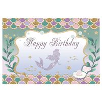 ANMAIKER 59in X 35.4in Mermaid Backdrop,Photographic Studio Photo Backgrounds,Happy Birthday Party,Baby Shower,Video Props,Booth Props
