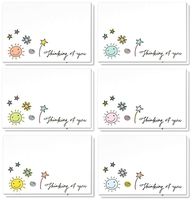 36 Assorted Pack Thinking of You Note Cards - Bulk Box Set - Blank on The Inside - 6 Colorful Doodle Designs - Includes 36 Greeting Cards and Envelopes - 4 x 6 Inches