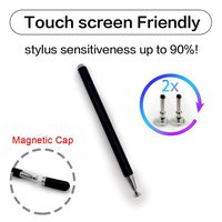 Stylus Pen for Touch Screen, Transcon disc tip Capacitive Pen High Sensitivity Magnetism Cover Cap, Universal for Apple/iPhone/Ipad pro/Mini/Air/Android/Microsoft/Surface Other Touch Screens (Black)