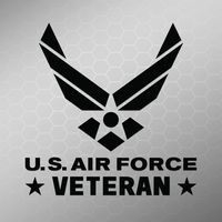 Air Force Veteran Emblem Vinyl Decal Sticker | Cars Trucks Vans Walls Laptops Cups | Black | 5.5 X 5.4 Inch | KCD1725B
