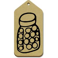 10 x Large 'Jar of Sweets' Wooden Gift Tags (TG00068114)
