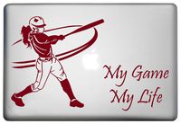 Baseball/Softball Players Decor Sticker Apple MacBook Decal is a Softball Figures MacBook Pro Sticker Vinyl Decal. Laptop Sizes 11, 12, 13 and 15 inch Burgundy