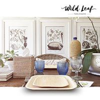 10 Inch Palm Leaf Plates - 25 Pack, Square - Sturdy and Eco-Friendly Alternative to Disposable Plastic and Paper Plates - by Wild Leaf Tableware