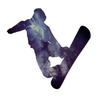 Decal Serpent Snowboarder Galaxy Silhouette Color Vinyl Sports Car Laptop Sticker - 6"