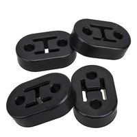2 Hole Exhaust Hanger Bushing Muffler Insulator Shock Absorbent Mount Bracket High Density Rubber 12mm Hole (78mm x 48mm x 26mm) Universal Fit - Pack of 4 (Black)