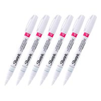 Sharpie Oil-Based Paint Marker, Fine Point, White Ink, Pack of 6