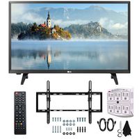 LG 28LJ430B-PU 28" Class HD 720p LED TV (2017 Model) with Slim Flat Wall Mount Kit and 750 Joule 6-Outlet Surge Adapter Ultimate Bundle