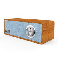 Wood Bluetooth Speaker, Smalody Portable Mini Wireless 5.0 Bluetooth Speakers with Speaker 2.1 HD Stereo Sound and Rich Bass Perfect for Home Party and Office (Blue)