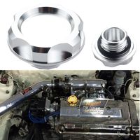 Dewhel Billet Engine Oil Fuel Filler Tank Cap Cover For Honda Acura Civic TL Color Silver