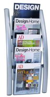 Alba 5 Pocket Wall Literature Rack, Metallic Silver (DDICE5M)