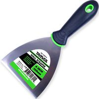 4" Putty Knife (HEAVY DUTY - FLEXIBLE STIFF BROAD KNIFE BLADE) Paint & Wall Scraper - Carbon Steel - Ergonomic Comfort Handle - Perfect for Spackle, Spreading Scraping Walls, Floors, Tile, More!