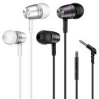 Fasgear 2 Pack Earphones, Heavy Deep Bass Noise Isolating in-Ear Earbuds with Stereo Mic Remote, Compatible with iPad, iPod, Android Smartphones, MP3 and Devices (Black,White)