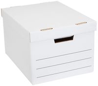 AmazonBasics Heavy Duty Storage Filing Box with Lift-Off Lid - Pack of 12, Letter / Legal Size