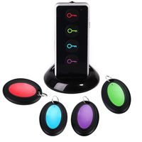 STYDDI Wireless RF Item Locator Key Finder with LED Flashlight and Base Support, Remote Control with 4 Receivers - Pet, Cell, Wireless RF Remote Item, Wallet Locator