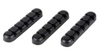 Juvale Cable Organizer - 3-Piece Cable Clip Holder, Self-Adhesive Wire Management Cord Holder with 5 Slots for Home and Office Computer, Black, 3.75 x 0.8 x 0.6 Inches
