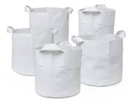 247Garden Aeration Fabric Pots/Plant Grow Bags w/Handles (7-Gallon, White, 5-Pack)