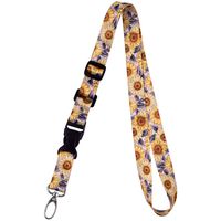 Office Lanyard, Wisdompro Adjustable Length, Polyester Neck Strap with Oval Clasp and Detachable Buckle for ID, Name Tag, Company Badge Holder, and Keys - Sunflower