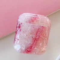 PHEZEN AirPods Case,Case for AirPods 2 & 1 Marble Case Cover,Women Girls Bling Glitter Shell Design Soft TPU Silicone Cover Shockproof Protective Case for AirPods 2 & 1 Charging Case,Pink