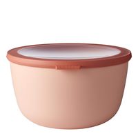 Rosti Mepal RST62180BLH Cirqula Multi Food Storage and Serving Bowl with Lid, Tall 3.1 Quart, Nordic Blush