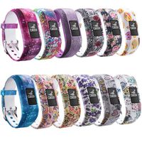 CharmingElf Replacement Bands Compatible for Garmin Vivofit jr Bands and Vivofit jr 2/3 Bands Soft Silicone Adjustable with Buckle Wristbands for Kids Woman Man(Small-180mm, 12PCS Flowers)