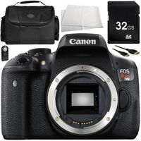 Canon EOS Rebel T6i DSLR Camera (Body Only) 6PC Accessory Bundle - Includes 32GB SD Memory Card + Carrying Case + MORE (Renewed)