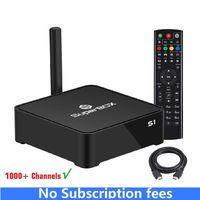 LAUMOX IPTV Box 4K Android tv with IPTV Subscription Quad core WiFi HDMI 1000+ Channel Live SuperBox s1