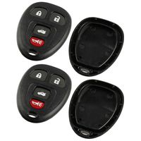 Key Fob Keyless Entry Remote Shell Case & Pad fits Buick Allure Lacrosse / Chevy Cobalt Malibu / Pontiac G5 G6 Grand Prix Solstice / Saturn Aura Sky 15252034 22733523, Set of 2