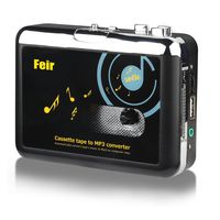 Feir Cassette Converter Portable Cassette to MP3 Converter Stereo USB Cassette Digital Tape MP3 Music Player to MP3 Format with Headphones No PC Required
