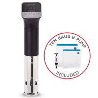 Dash Chef Series Stainless Steel Sous Vide Immersion Circulator with LED Digital Timer Display + Temperature Control with Chill Function for Steak, Poultry, Seafood, Vegetables & Wine