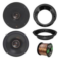 2X Infinity Reference Series 6.5" 165W 2-Way Speakers, with 2X Enrock Harley Speaker Adapters, Enrock 16-G 50 Ft Wire