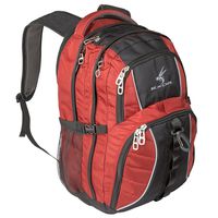Exos Backpack, (Laptop, Travel, School or Business) Urban Commuter (Red with Black Trim)
