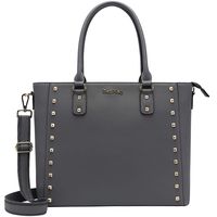 Laptop-Bag-for-Women,15.6 In Laptop-Totes Work-Bags Business Briefcase Stylish Laptop-Purse with Charm Stud for Business Office School Travel,gray