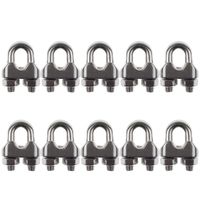 DYWISHKEY Pack of 10, 3/16 Inch M4 Stainless Steel Wire Rope Cable Clip Clamp