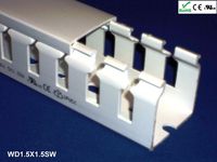1.5x1.5 Inch, 2m Open Slot Wiring Duct/Cable Raceway with Cover, UL/CE Listed - White