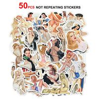 Sexy Girl Retro Vintage Stickers 50-Pcs PVC Decals of Retro Pin-up Girls Waterproof Sunlight-Proof DIY Lady Decals for Laptop Bumper Helmet Ipad Cars Luggage Water Bottle