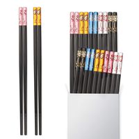 Hiware 10-Pairs Fiberglass Chopsticks - Reusable Chopsticks Non-slip Design, Multi-colored