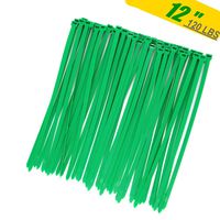 Premium Strong 12 Inch Green Color Cable Ties,Industrial Durable 120 LBS UV Resistant Zip Ties, Heavy Duty Cable Management for Fastening Artificial Greenery Plant,Garden Plant Fence(50 Pack, Outdoor)