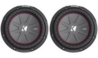 (2) Kicker 43CWR102 10" Dual Voice Coil 2-Ohm Car Audio Subwoofers Totaling 1600 Watt