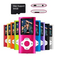 Mymahdi MP3/MP4 Portable Player,1.8 Inch LCD Screen,Max Support 64GB,Pink