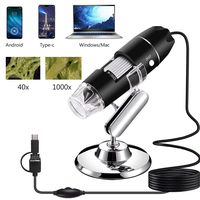 AOLOX USB Microscope, 1000x Handheld Digital Microscope Camera with 8 LED Light and Stand Hobby Tools for Kids, Students, Adults, Compatible with Mac/Window 7/Android