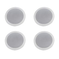 TIC Ceiling Speaker in Wall 6.5 inch 8Ω / Set of 4 Water-Resistant Speakers Perfect for Damp and Humid Indoor/Outdoor Placement - Bath Kitchen Covered Porches