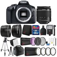 Canon EOS 1300D 18MP Digital SLR Camera 18-55mm Lens SF4000 Flash and 32GB Accessory Bundle