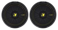 (2) KICKER 44CWCD154 CompC 15" 2400w DVC 4-Ohm Car Audio Subwoofers Subs CWCD154